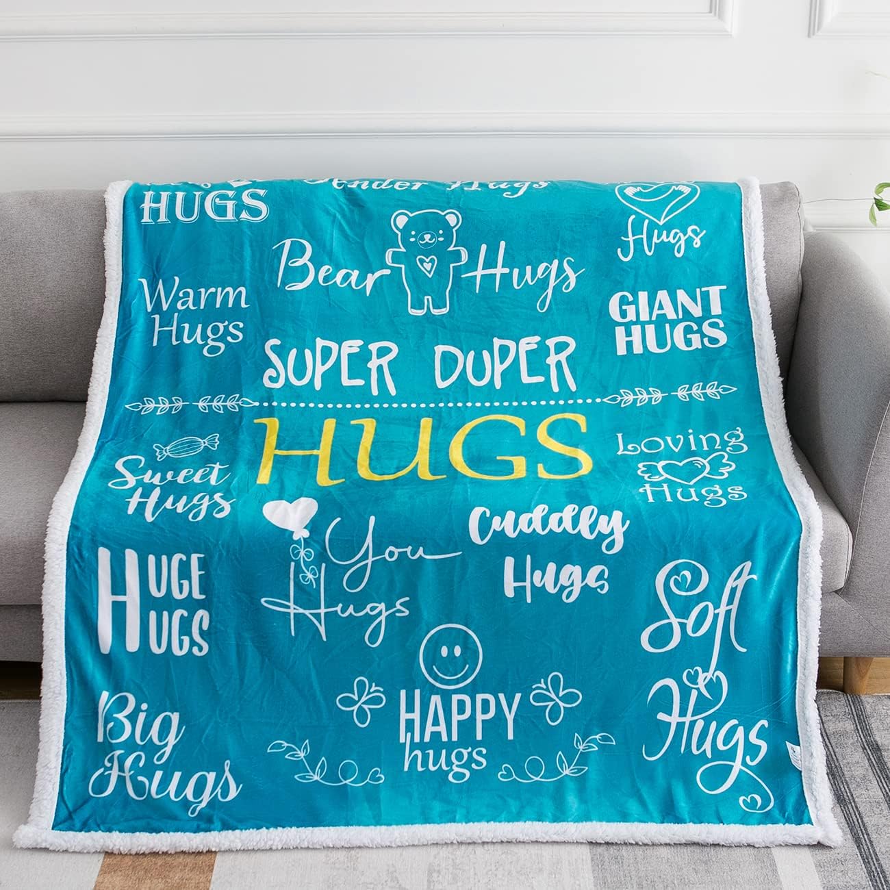 Hug Blanket Throw - Snuggly Soft Fleece Blanket Gift for Loved One