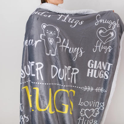 Hug Blanket Throw - Snuggly Soft Fleece Blanket Gift for Loved One