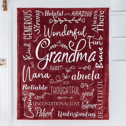 Wonderful Grandma Blanket: Inspiring Words Printed for You