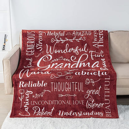 Wonderful Grandma Blanket: Inspiring Words Printed for You