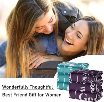 Best Friend Fleece Blanket Throw 50" X 60" - Best friend birthday gifts for women