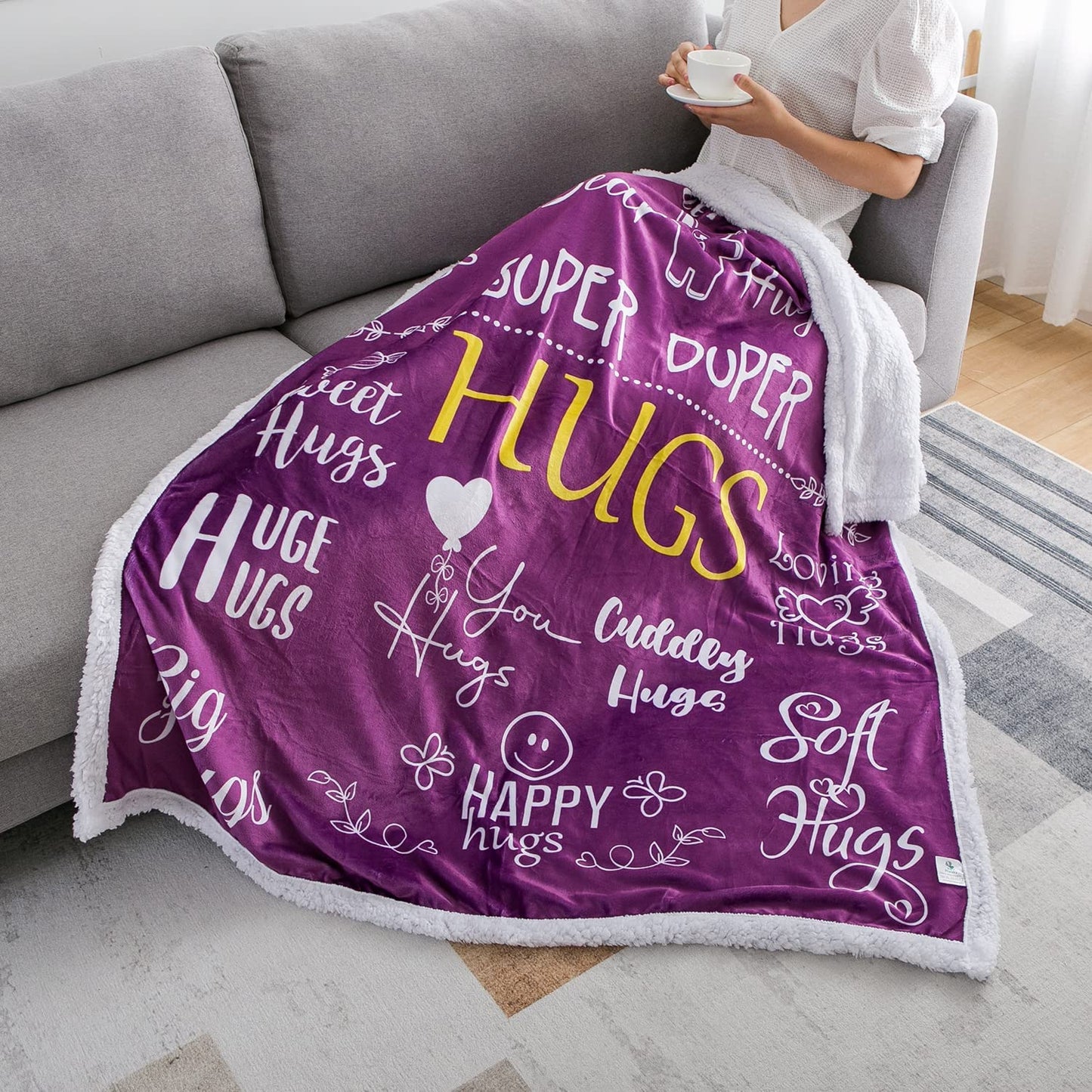 Hug Blanket Throw - Snuggly Soft Fleece Blanket Gift for Loved One