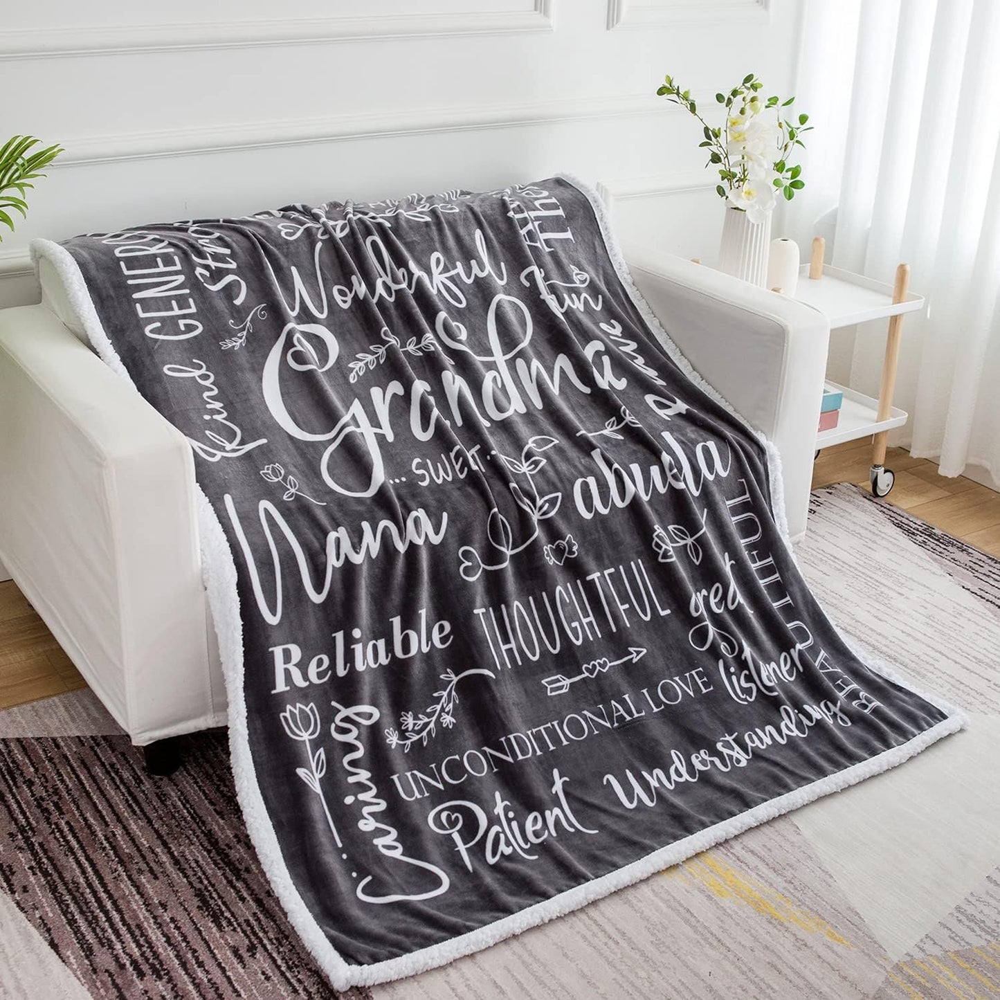 Wonderful Grandma Blanket: Inspiring Words Printed for You