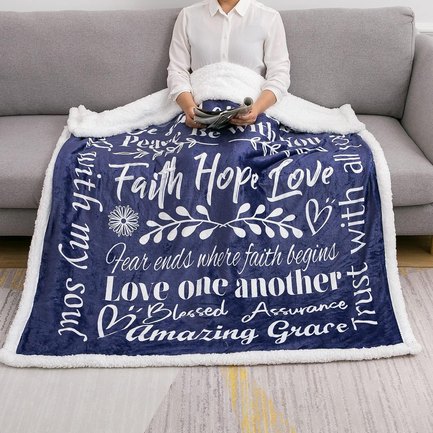 Faith Hope Love Blankets for Women or Men