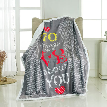 40th, 50th, 60th, 70th Years Throw Blanket with Loving Messages