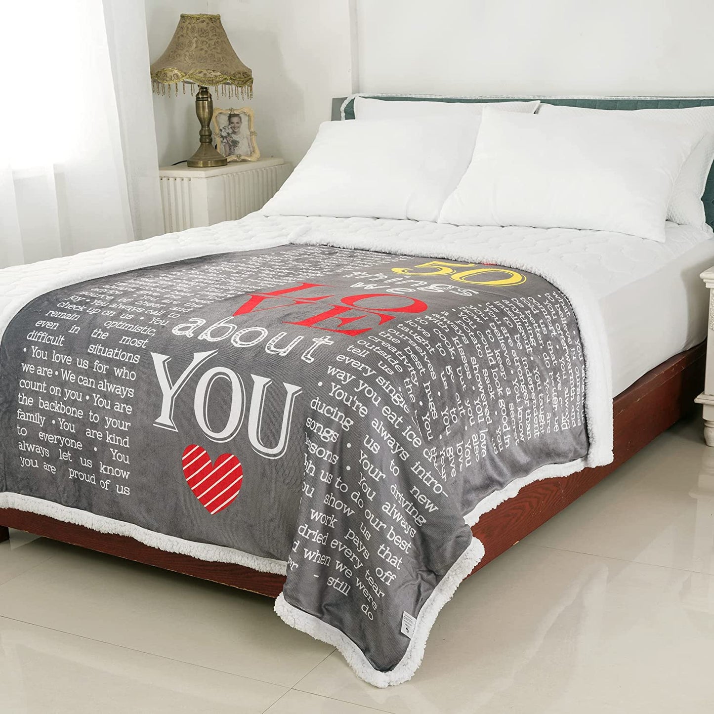 40th, 50th, 60th, 70th Years Throw Blanket with Loving Messages