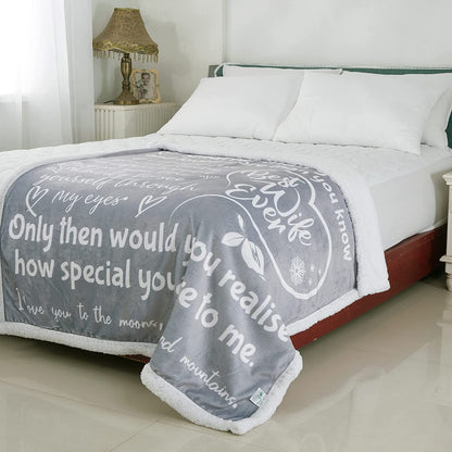 Wife Happy Anniversary Blanket with printed Loving Words