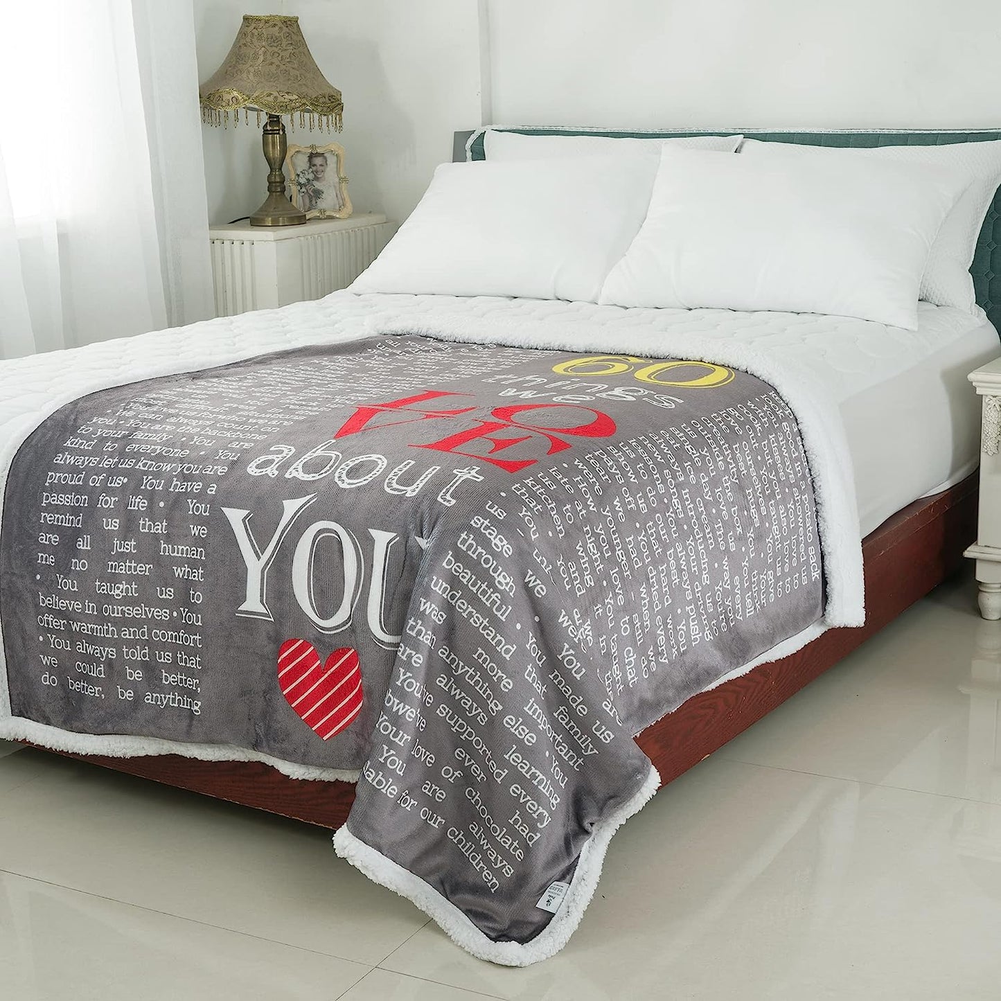 40th, 50th, 60th, 70th Years Throw Blanket with Loving Messages