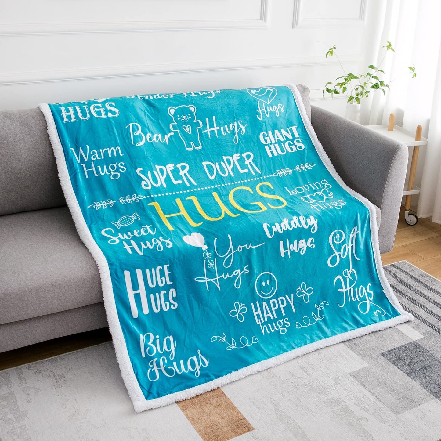 Hug Blanket Throw - Snuggly Soft Fleece Blanket Gift for Loved One