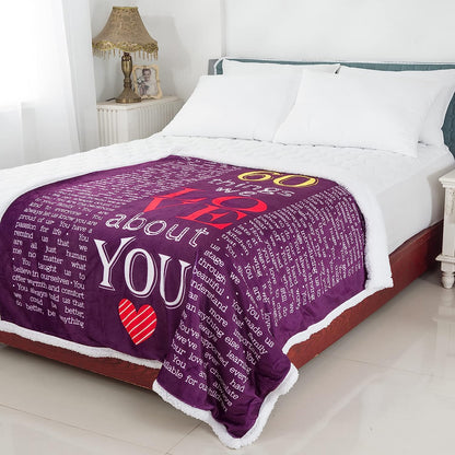 40th, 50th, 60th, 70th Years Throw Blanket with Loving Messages