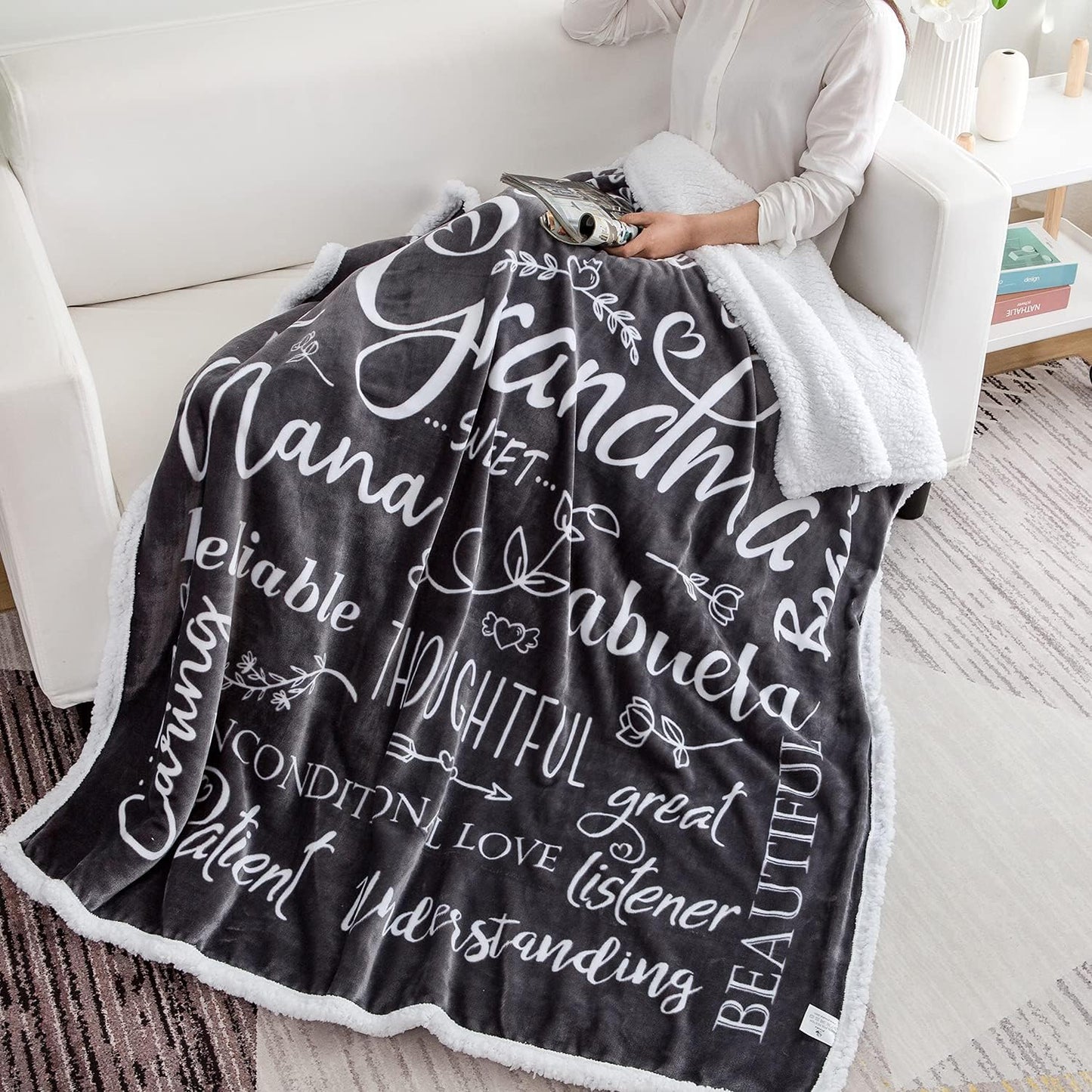 Wonderful Grandma Blanket: Inspiring Words Printed for You