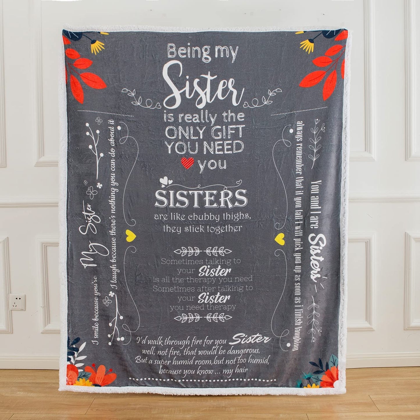 Funny Sister Blanket Birthday Gifts | Snuggly Soft Fleece Blanket 50" X 60"