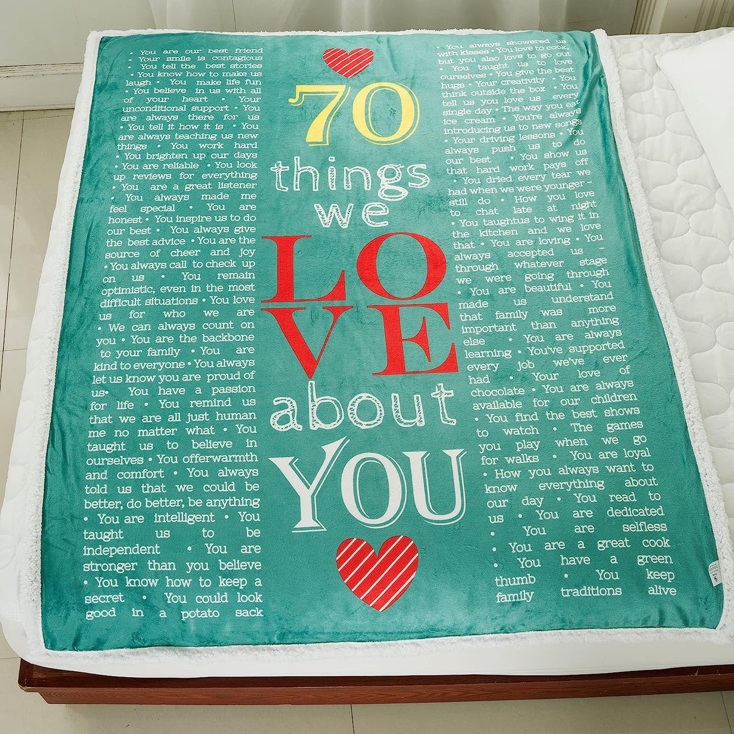 40th, 50th, 60th, 70th Years Throw Blanket with Loving Messages